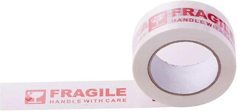 Duravel Fragile Handle with Care Packing Tape, 50 Yards Length, 2 Inch Width, White (Pack of 2) - Image 2